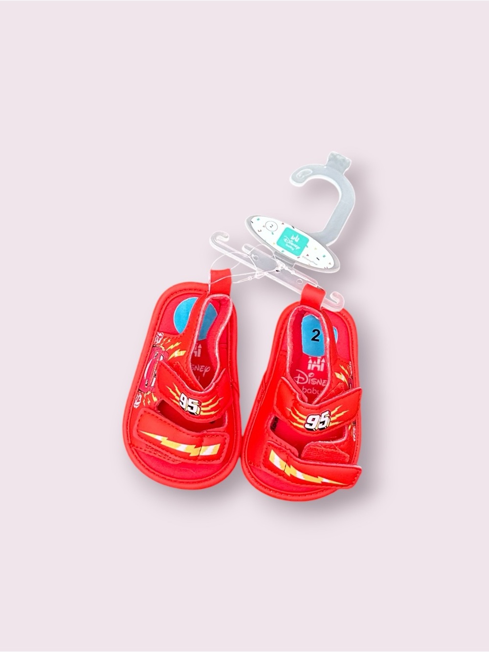 Disney Baby Cars Red Lightning McQueen Sandals for Baby Size 2 NWOT